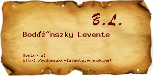 Bodánszky Levente névjegykártya